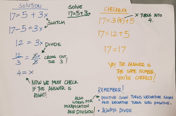 Solving two step equations